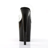 FLAMINGO-802 Plateau Pantoletten Klar/Schwarz | Pleaser