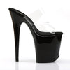 FLAMINGO-802 Plateau Pantoletten Klar/Schwarz | Pleaser
