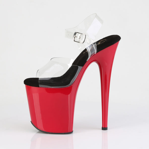 FLAMINGO-808 Plateau Sandaletten Rot Lack | Pleaser
