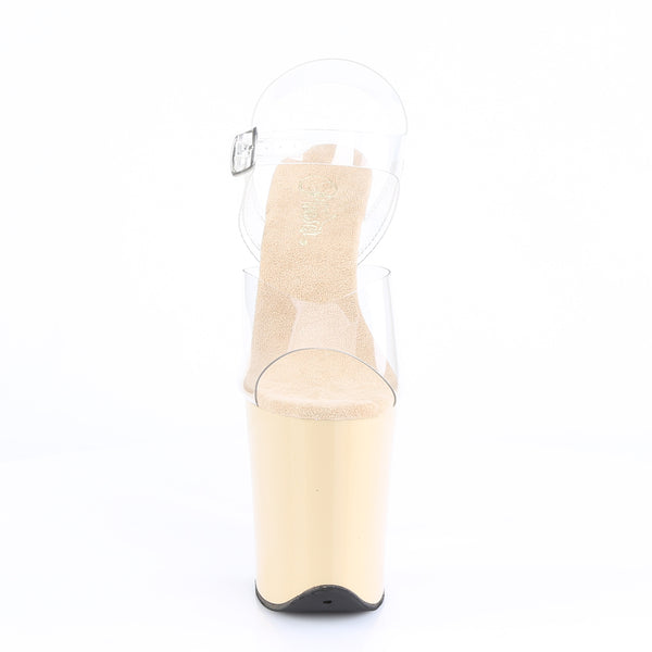 FLAMINGO-808 Plateau Sandaletten Beige Matt von Pleaser – Ansicht 2