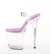 FLAMINGO-808 Plateau Sandaletten Transparent/ Lila von Pleaser – Ansicht 3