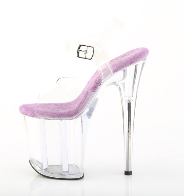 FLAMINGO-808 Plateau Sandaletten Transparent/ Lila von Pleaser – Ansicht 3