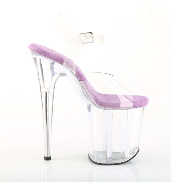 FLAMINGO-808 Plateau Sandaletten Transparent/ Lila von Pleaser – Ansicht 5