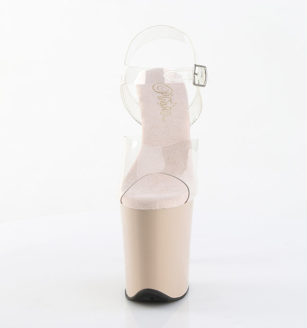 FLAMINGO-808 Plateau Sandaletten Beige von Pleaser – Ansicht 2