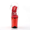 FLAMINGO-808 Plateau Sandaletten Rot Chrome von Pleaser – Ansicht 2