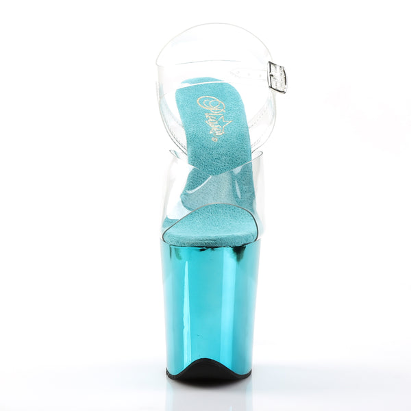 FLAMINGO-808 Plateau Sandaletten Türkis Chrome von Pleaser – Ansicht 2