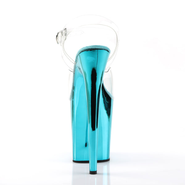 FLAMINGO-808 Plateau Sandaletten Türkis Chrome von Pleaser – Ansicht 4