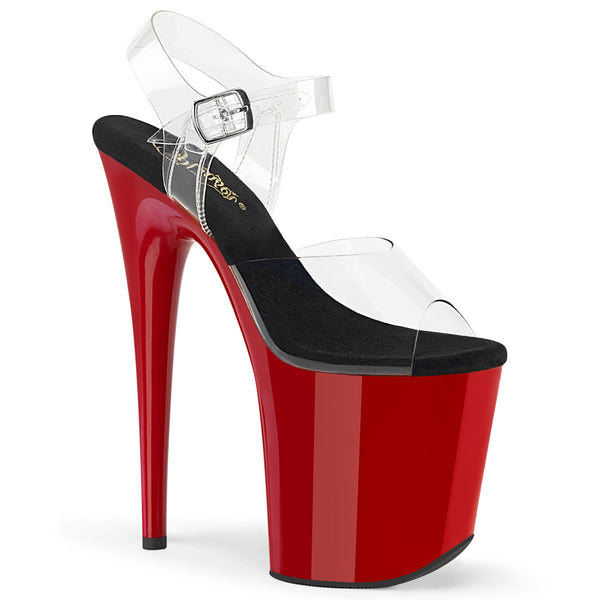 FLAMINGO-808 Plateau Sandaletten Rot Lack | Pleaser