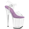 FLAMINGO-808 Plateau Sandaletten Transparent/ Lila | Pleaser