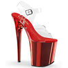 FLAMINGO-808 Plateau Sandaletten Rot Chrome | Pleaser