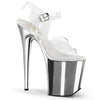 FLAMINGO-808 Plateau Sandaletten Silber | Pleaser
