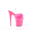 FLAMINGO-808FUR Plateau Sandaletten Pink Lack Kunstfell | Pleaser