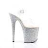 FLAMINGO-808LG Plateau Sandaletten Glitzer | Pleaser