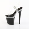 FLAMINGO-808MLS Plateau Sandaletten Schwarz Lack Strass | Pleaser