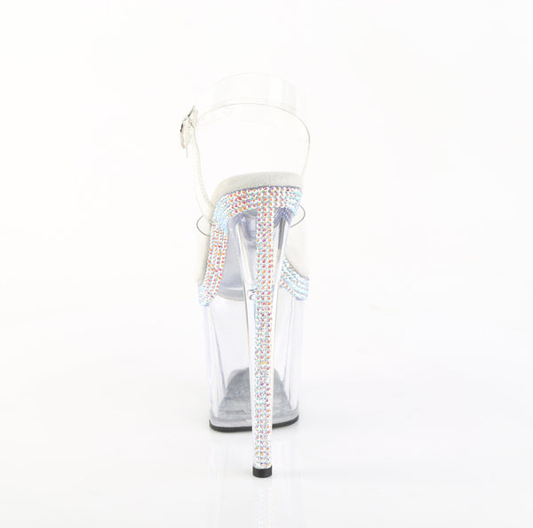 FLAMINGO-808MLS Plateau Sandaletten Transparent Strass | Pleaser
