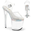 FLAMINGO-808MLS Plateau Sandaletten Transparent Strass | Pleaser