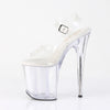 FLAMINGO-808MMG Plateau Sandaletten Transparent Glitzer von Pleaser – Ansicht 3