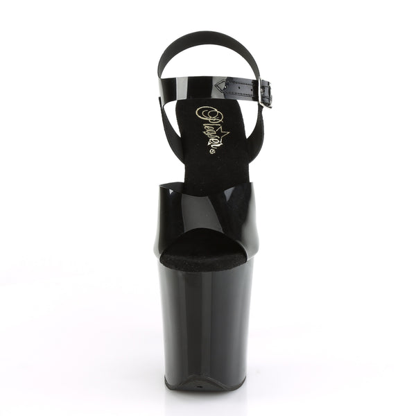 FLAMINGO-808N Plateau Sandaletten Schwarz Lack | Pleaser