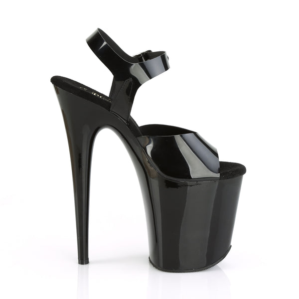FLAMINGO-808N Plateau Sandaletten Schwarz Lack | Pleaser