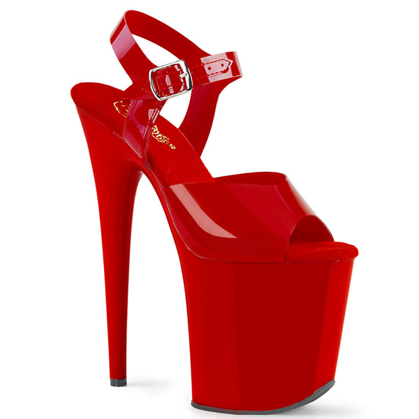 FLAMINGO-808N Plateau Sandaletten Rot Lack | Pleaser