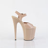 FLAMINGO-808N Plateau Sandaletten Beige Lack von Pleaser – Ansicht 5