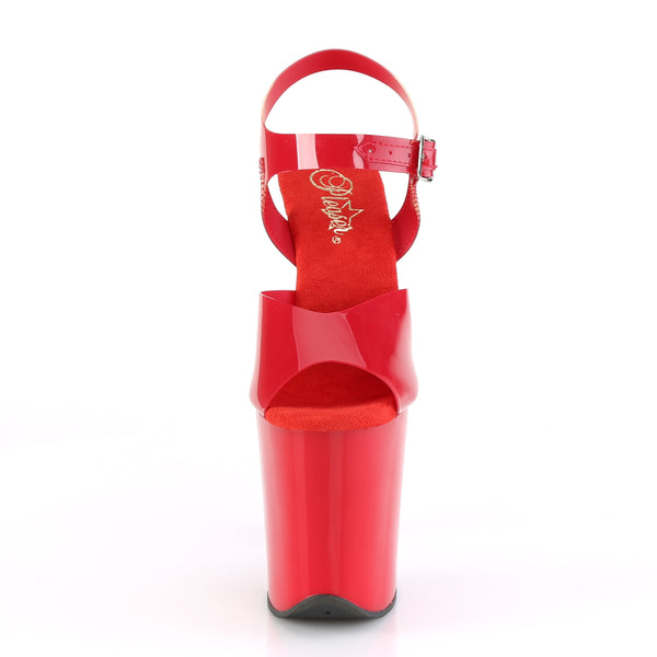 FLAMINGO-808N Plateau Sandaletten Rot Lack | Pleaser