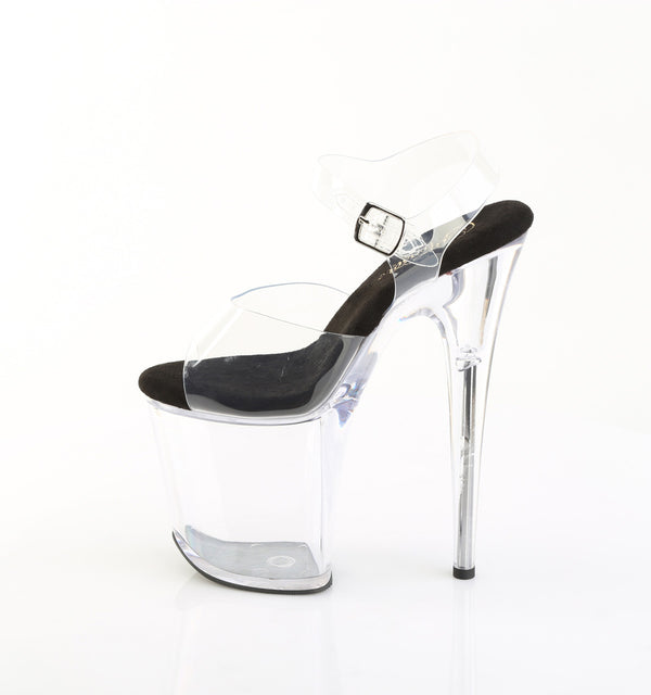 FLAMINGO-808PREM Plateau Sandaletten Transparent von Pleaser – Ansicht 3