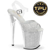 FLAMINGO-808PREM-RSN Plateau Sandaletten Strasssteine | Pleaser