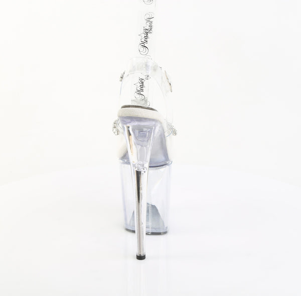FLAMINGO-808PREM-STN Plateau Sandaletten Transparent Strass von Pleaser – Ansicht 4