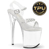 FLAMINGO-808PREM-STN Plateau Sandaletten Transparent Strass von Pleaser