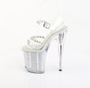 FLAMINGO-808PREM-STN Plateau Sandaletten Silber Glitzer von Pleaser – Ansicht 3