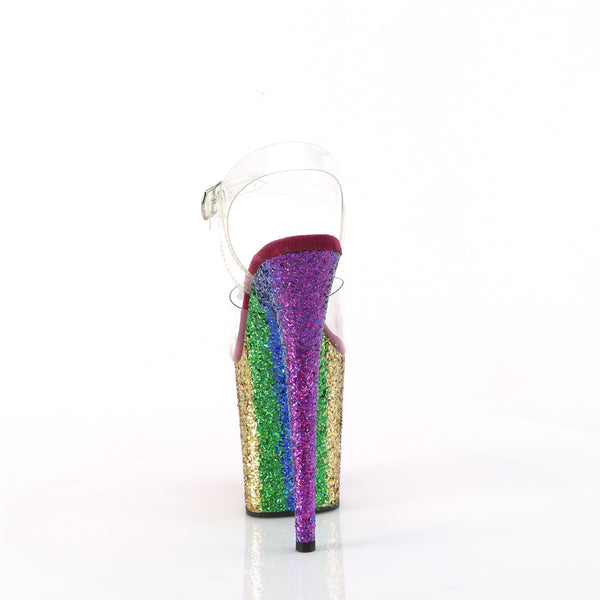 FLAMINGO-808RBG Plateau Sandaletten - Regenbogenmuster von Pleaser – Ansicht 4