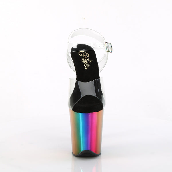 FLAMINGO-808RC High Heels Sandaletten - Transparent/Schwarz/Mehrfarbig von Pleaser – Ansicht 2