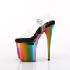 FLAMINGO-808RC High Heels Sandaletten - Transparent/Schwarz/Mehrfarbig von Pleaser – Ansicht 3