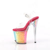 FLAMINGO-808RG-02 Plateau Sandaletten - Regenbogenmuster Pinke Sohle von Pleaser – Ansicht 3