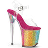 FLAMINGO-808RG-02 Plateau Sandaletten - Regenbogenmuster Pinke Sohle von Pleaser