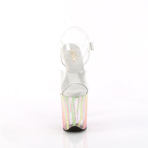 FLAMINGO-808RG-03 Plateau Sandaletten - Regenbogenmuster Glow von Pleaser – Ansicht 2