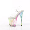 FLAMINGO-808RG-03 Plateau Sandaletten - Regenbogenmuster Glow von Pleaser – Ansicht 3