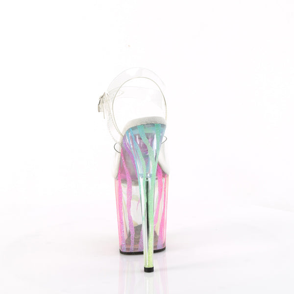 FLAMINGO-808RG-03 Plateau Sandaletten - Regenbogenmuster Glow von Pleaser – Ansicht 4
