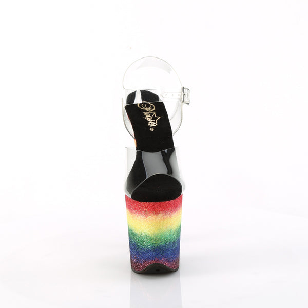 FLAMINGO-808RG-04 Plateau Sandaletten - Regenbogenmuster von Pleaser – Ansicht 2