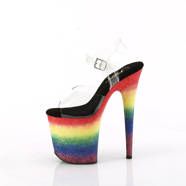 FLAMINGO-808RG-04 Plateau Sandaletten - Regenbogenmuster von Pleaser – Ansicht 3