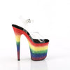 FLAMINGO-808RG-04 Plateau Sandaletten - Regenbogenmuster von Pleaser – Ansicht 5