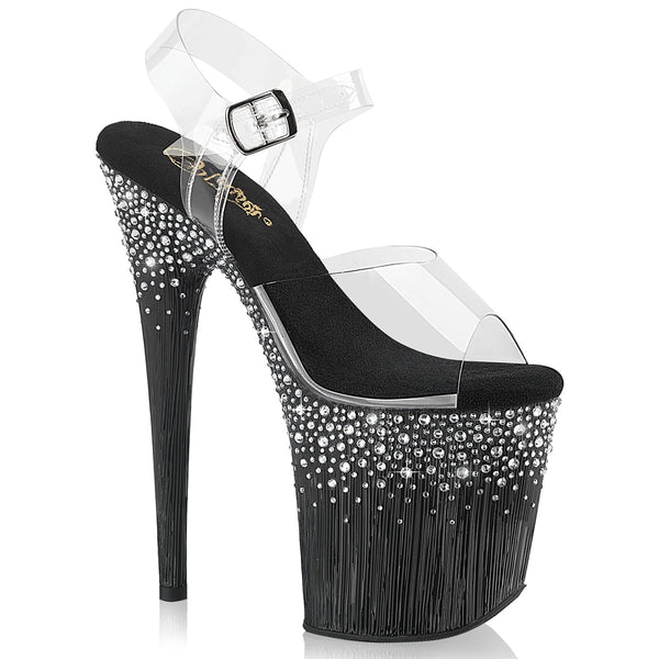 FLAMINGO-808SPKL-02 Plateau Sandaletten Schwarz Strass von Pleaser