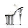 FLAMINGO-808SRS Plateau Sandaletten Silber Strass | Pleaser