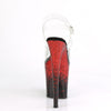 FLAMINGO-808SS Plateau Sandaletten Rot Schwarz Glitzer | Pleaser