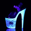 FLAMINGO-808SW Plateau Sandaletten Neon Weiß Spinne | Pleaser
