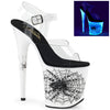 FLAMINGO-808SW Plateau Sandaletten Neon Weiß Spinne | Pleaser