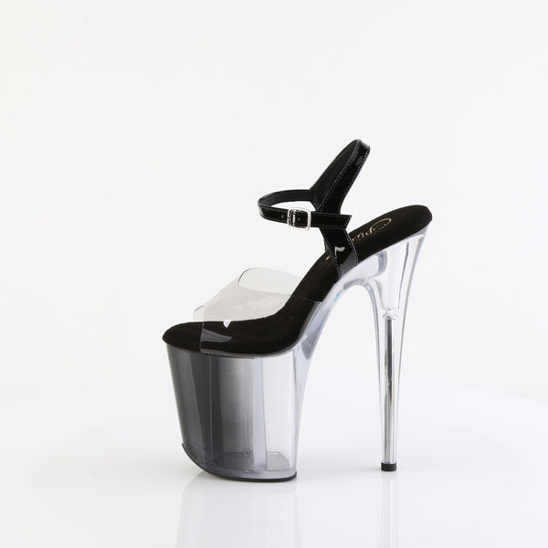 FLAMINGO-808T-1 Plateau Sandaletten Schwarz Transparent von Pleaser – Ansicht 3