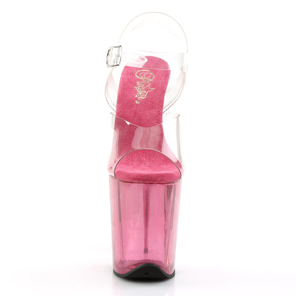 FLAMINGO-808T Plateau Sandaletten Pink Transparent | Pleaser