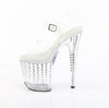 FLAMINGO-808TDRS Plateau Sandaletten Transparent Strass von Pleaser – Ansicht 3